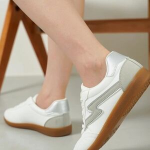 Women's Project Cloud White and Silver Bolt Sneakers